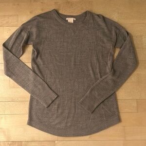 Taupe Perforated Mesh Sweater, size small